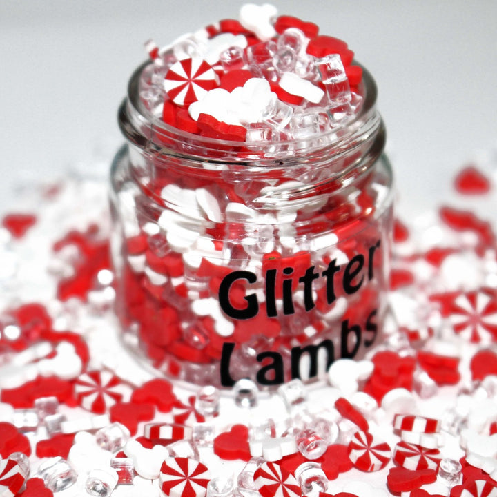 Peppermint Swirl Minnie Christmas Clay Slice Sprinkles by GlitterLambs.com