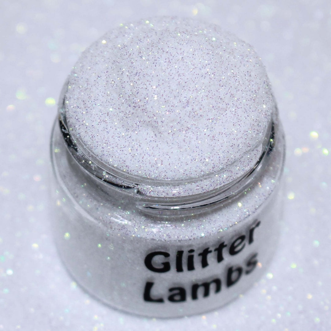 Pina Colada Snow Cone White Iridescent Cosmetic Glitter (.004) by GlitterLambs.com
