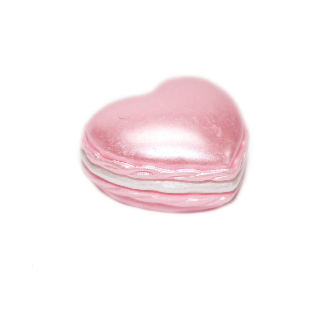 Pink Heart Buttercream Macaron Charm by GlitterLambs.com
