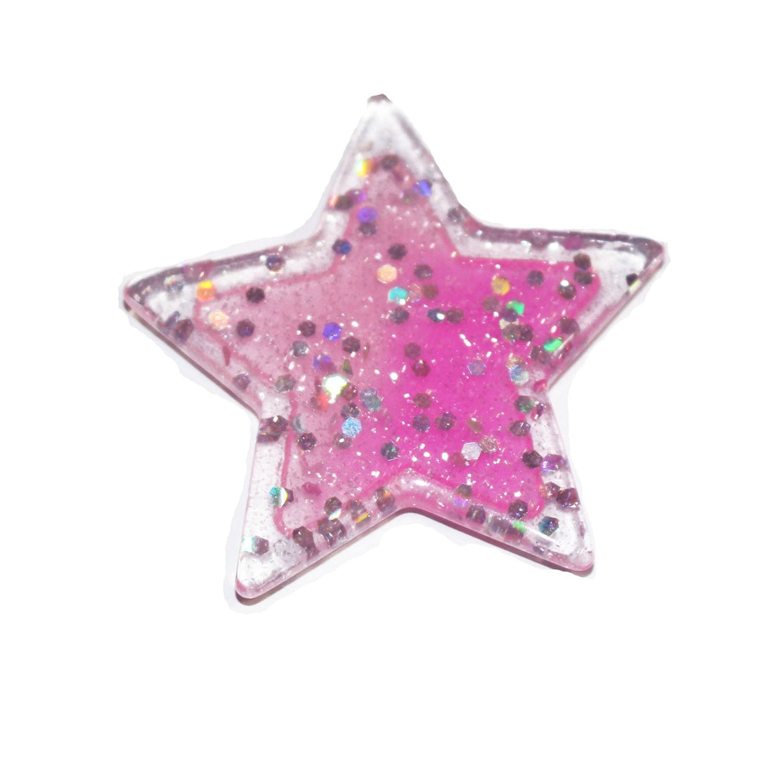 Pink Glitter Star Charm by GlitterLambs.com