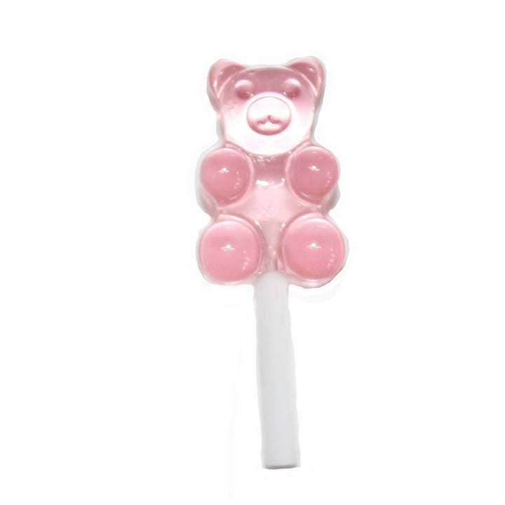 Fake Pink Gummy Bear Lollipop Sucker Charm by Glitterlambs.com Not Edible