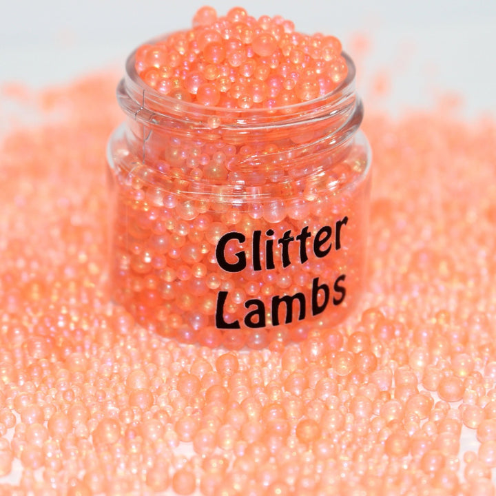 Pumpkin Frosting On Everything Please 1-3mm Orange Caviar Glass Beads by GlitterLambs.com