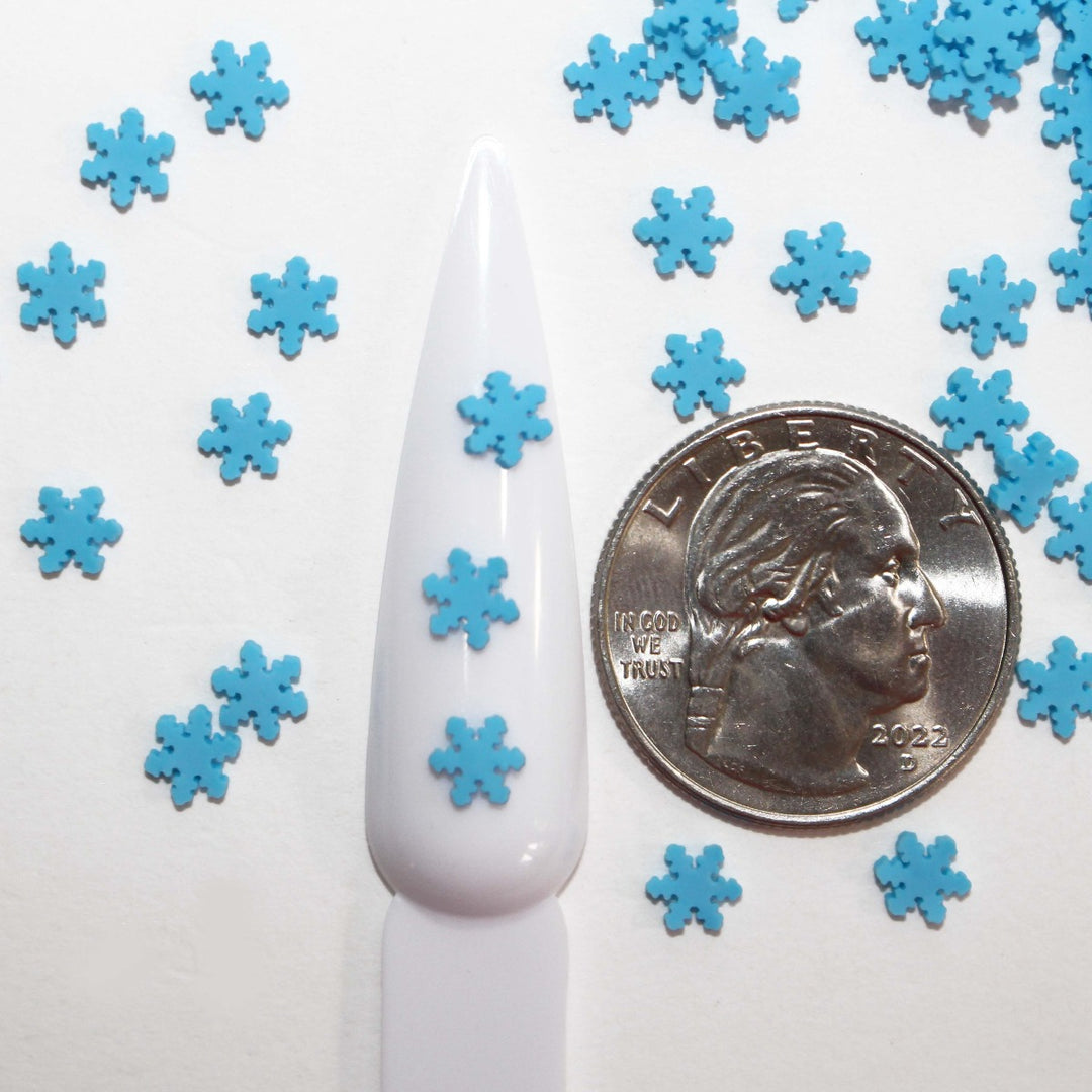 Snowflakes In The Air blue Christmas clay sprinkles by GlitterLambs.com