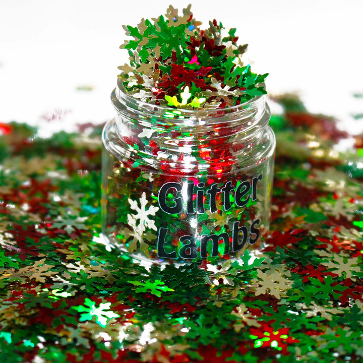 Snowflake Sleigh Ride Christmas Glitter by GlitterLambs.com