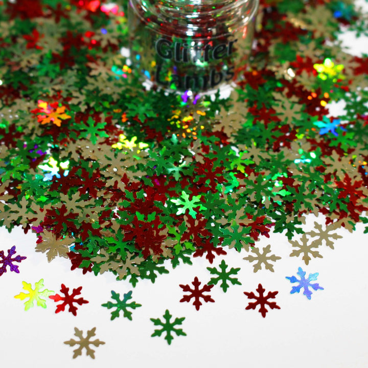 Snowflake Sleigh Ride Christmas Glitter by GlitterLambs.com