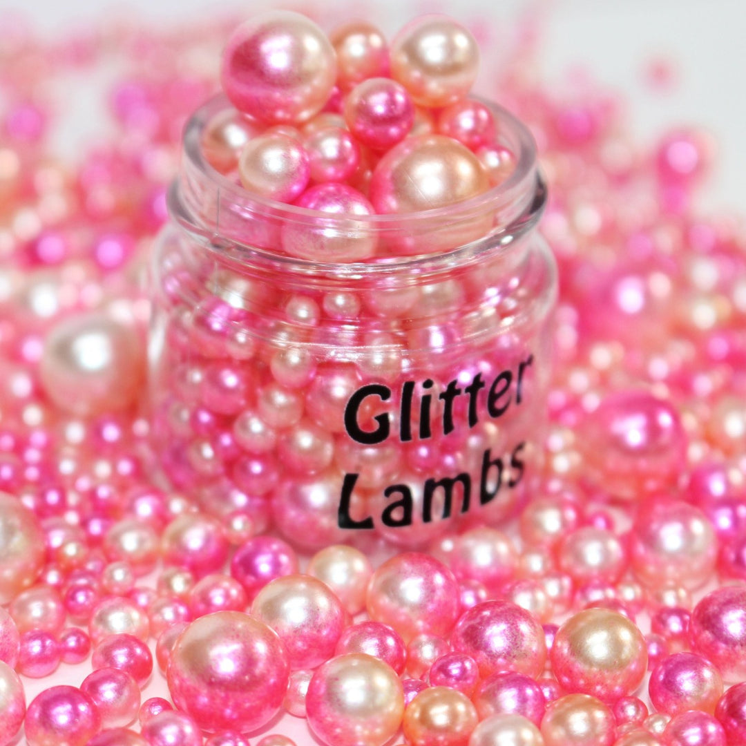 Spun Sugar Pink Beads 3-10mm by GlitterLambs.com