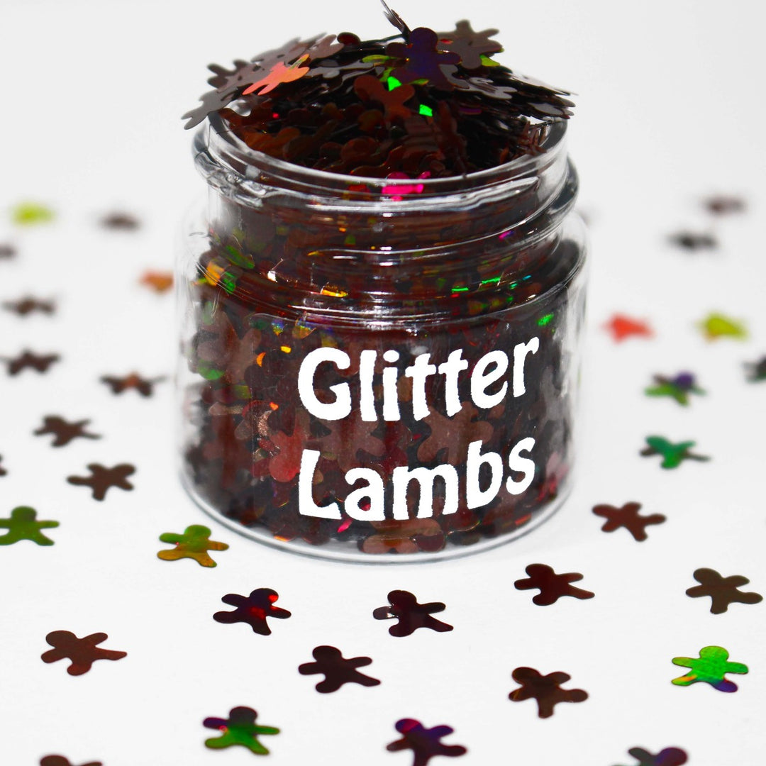 Warm Gingerbread Cookies Brown Holographic Christmas Glitter 6mm