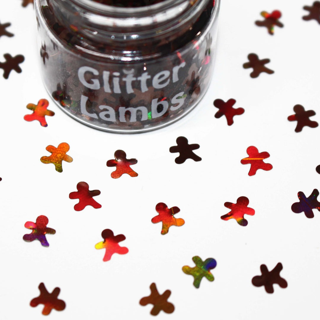 Warm Gingerbread Cookies Brown Holographic Christmas Glitter 6mm