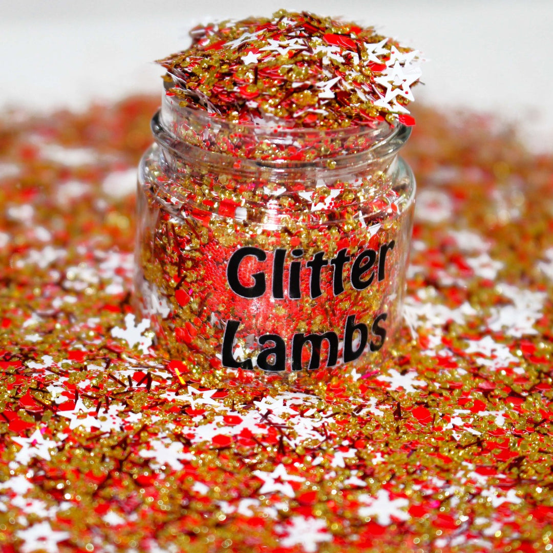 We Wish You A Merry Christmas Glitter by GlitterLambs.com